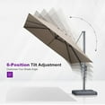 thumbnail image 5 of PURPLE LEAF 9' X 11.5' Patio Cantilever Umbrella Outdoor Offset Rectangle Umbrella with 360-degree Rotation for Deck Pool Garden, Taupe, 5 of 16