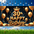 thumbnail image 5 of Golden Theme Happy Birthday Banner Decorative Design Crown Balloon Birthday Party Event Decoration for Celebration Indoor Decoration, 5 of 7