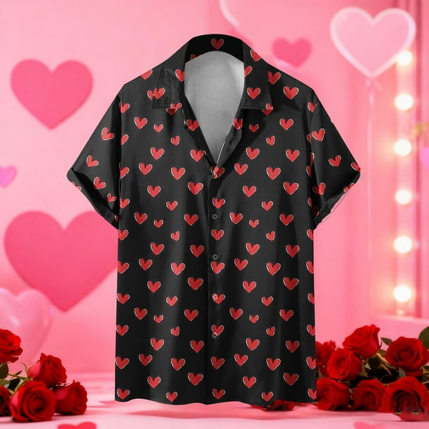 Blusa y camisa de manga corta con cuello vuelto Camisa de manga corta estampada para hombre Tops casuales con cuello vuelto Camisa Blusa Tops para hombre