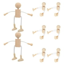 WEUVEB Marionette Puppet Wooden Peg People Unfinished 8pcs