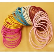 Sunsoul by Touchstone Indian Bollywood Traditional Perfect Fashion 6 Gorgeous Golden Shimmering Colors Wrist Designer Jewelry Bangle Bracelets For Women.