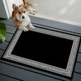 thumbnail image 3 of 2x3 Ft Entryway Area Rug, Black Geometric Kitchen Rug Runner Washable Floor Mat, Country Farm Traditional Chinese Tile Non Slip Indoor Door Mat Throw Carpet for Bathroom Living Room Bedroom, 3 of 8