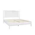 BME Christiana 49" King Bed Frames with Headboard, Rustic, Solid Wood, White