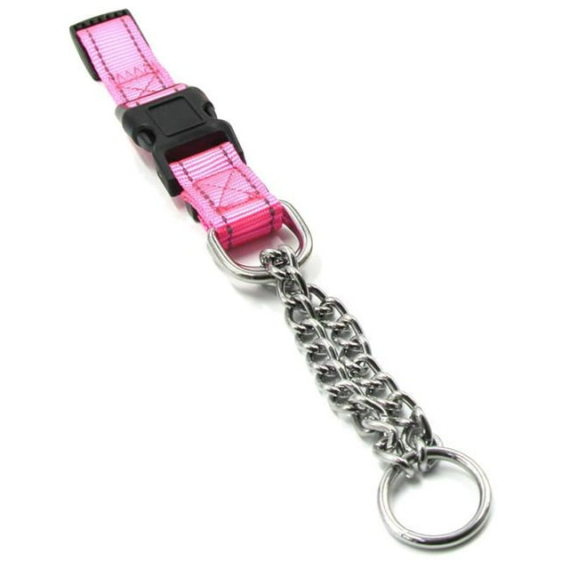 Pet Life CL15PKSM Tutor-Sheild Martingale Safety & Training Chain Dog Collar, Pink - Small