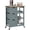 Gray, variant on Mobile Rolling Kitchen Island Trolley Serving Cart with Underneath Drawer & Slide-Out Wire Storage Basket, Grey, MDF, 14.5x14.5x32.25 inches