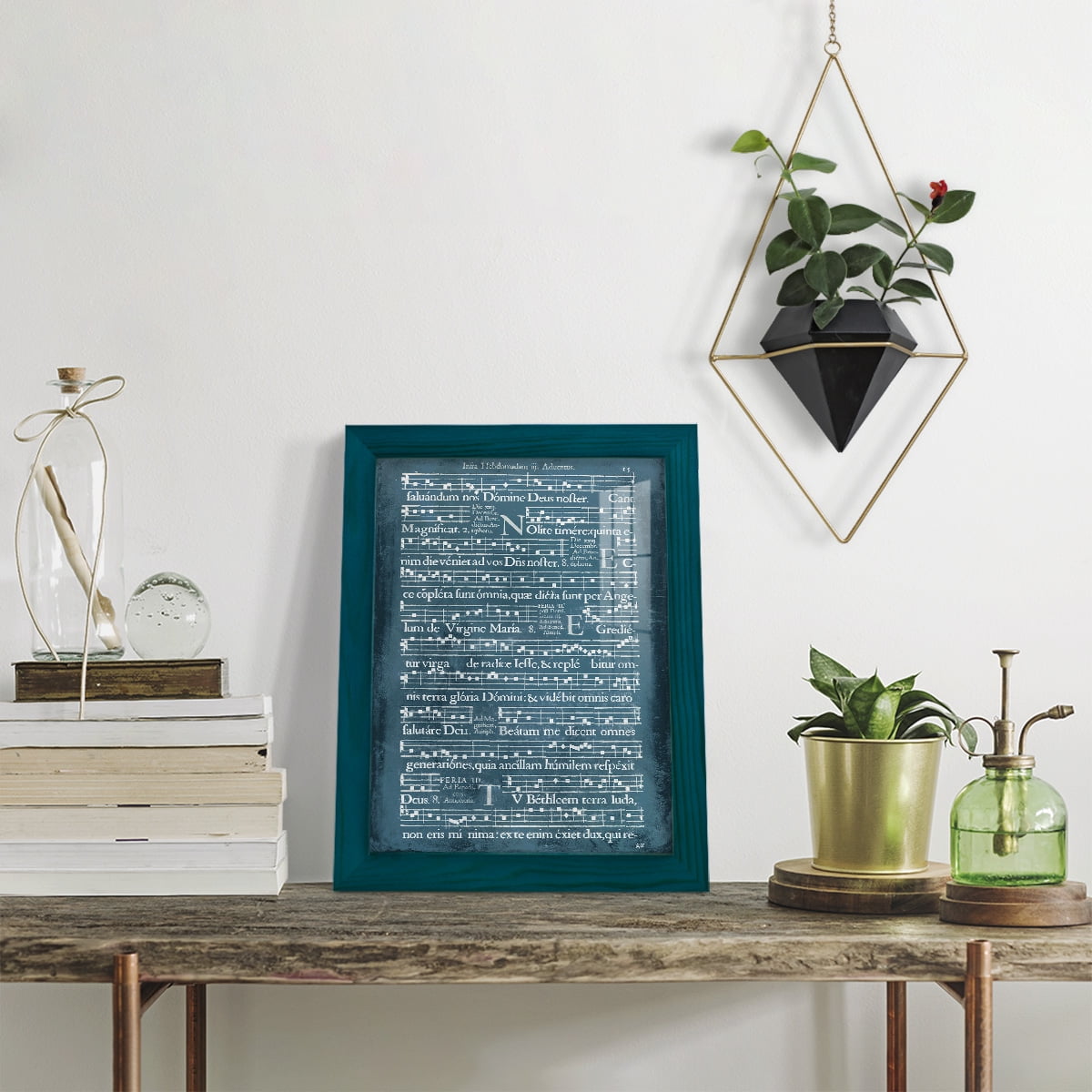 Graphic Songbook II - Framed Print w/glass - Ocean Blue