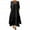 Black, variant on Women Plus Size Dresses Plus Size Round-Neck Solid Long Dress Helf Sleeve Buttons Dress
