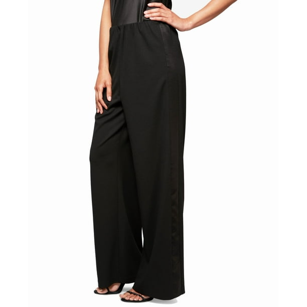 Alex Evenings Alex Evenings Womens SatinTrim Pull On Tuxedo Pant