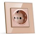 thumbnail image 2 of Eu Crystal Glass Panel Socket 230v 16a German Wall Socket 86mm*86mm, 2 of 4