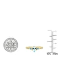 thumbnail image 3 of Dazzlingrock Collection 7X5MM Pear Aquamarine & Round White Diamond 3 Stone Teardrop Engagement Ring for Women (0.10 ctw, Color I-J, Clarity I1-I2) in 18K Yellow Gold, Size 9.5, 3 of 4