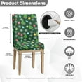 thumbnail image 5 of COEQINE Chair Covers for Dining Room Set of 2, Universal Fit Parsons Chair Covers, Easy Clean Machine Washable Polyester Spandex for Home Banquet Decor, Christmas Tree Snowflake Lights Green, 5 of 7