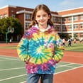 thumbnail image 5 of Tdoqot Girls Tie Dye Fashion Hoodie- Long Sleeve Casual Fall Cute Kids Pullover Sweatshirt Multicolor Size 4-14, 5 of 7