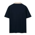 thumbnail image 4 of Fnooota Mens Polo Shirts Clearance, Summer Collared Vacation Casual Short Sleeve Shirts Navy Size 3XL, 4 of 6