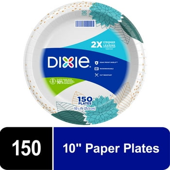 Dixie Paper Dinner Plates, 10", 150 Count