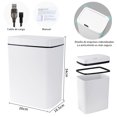 thumbnail image 2 of Bote de Basura Cocina, 18L Cubo De Basura Autom&aacute;tico Con Sensor, Bote de Basura de Pl&aacute;stico Grande USB Rechargeable para Cocina, Oficina, Sala, Retrete, Rec&aacute;mara, 2 of 8