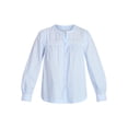 thumbnail image 6 of Time and Tru Women's Embroidered Cotton Button Front Shirt with Long Sleeves, Sizes XS-XXXL, 6 of 6
