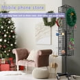 thumbnail image 5 of Ztysn 360 Triangular Rotating Display Rack,16“ x 63.3” Grid Wire Panel with 30 Hooks,Heavy Duty Movable Event Retail Display Stand Organization,Metal/Black, 5 of 8