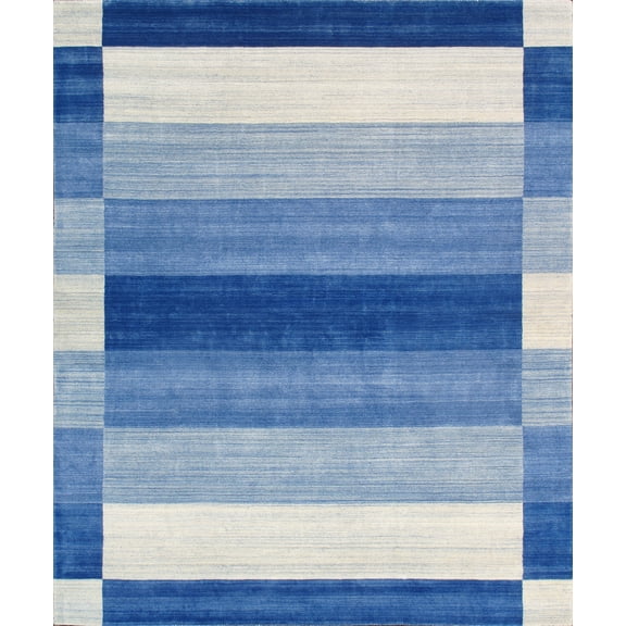 Pasargad Home Gramercy 9' x 12' Hand-Loomed Silk and Wool Blue Rug, For Indoor Space and all Age of Group