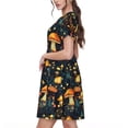 thumbnail image 2 of Fotbe Colorful Plants Mushroom Vestido Largo de Moda para Mujer, Vestido Tipo Camiseta con Manga Corta y Estilo Casual a Rayas y Bloques de Color, 2 of 6