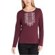 thumbnail image 1 of Tommy Hilfiger - Camiseta básica bordada para mujer, color rojo, extragrande Tommy Hilfiger Camiseta básica, 1 of 2
