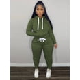 thumbnail image 6 of LovelyWholesale Long Sleeve Hooded Collar Plus Size Hooded Collar Kangaroo Pocket Women's Plus Tracksuit Set, 6 of 6
