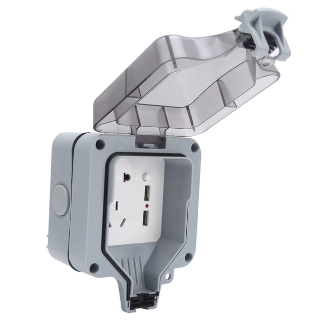 Outdoor Waterproof Socket Box, Outdoor Protection Socket Case Heat Resistance AC110-250V For Parking Lots/Hotels For Construction Sites