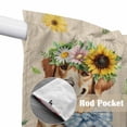 thumbnail image 4 of Sunflowers Dog Swag Valances for Windows, Kitchen Curtains 36 Inch Length 2 Panels Set, Spring Watercolor Floral Stars on Linen Short Curtains for Small Windows Rod Pocket Cafe Curtains 28"x36", 4 of 8