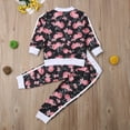 thumbnail image 3 of Baby Floral Print Toddler Girls Zip-up Tops + Long Pants  Clothes Set, 3 of 10