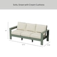 thumbnail image 2 of Better Homes & Gardens Ezra Outdoor HDPE Sofa, Green with Cream Boucle Cushions, 2 of 9