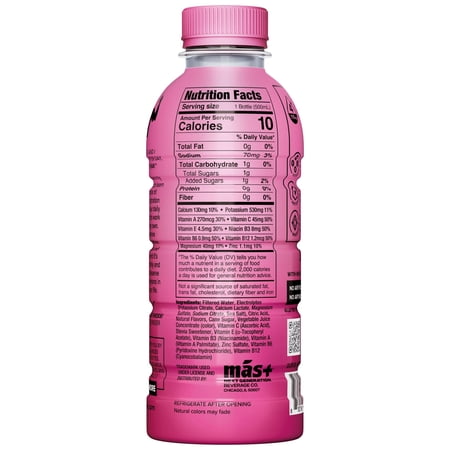 MÁS+ BY MESSI MAS+ BY MESSI HYDRATION SPORTS DRINK MIAMI PUNCH, 16.9 FL OZ BOTTLE