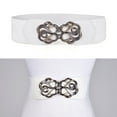 thumbnail image 4 of Qarigey Cinturón elástico de moda para mujer, estilo con accesorios de ropa cómodos, cinturones para mujer Cinturones blanco, 4 of 6