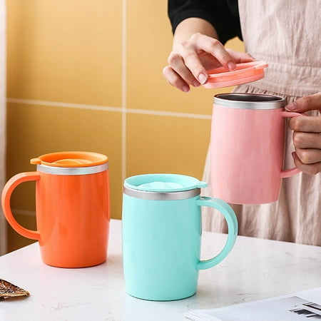 

Fogcroll 500ml Milk Mug Food Grade Reusable Ergonomic Handgrip Anti-slip Anti-scalding Coffee Tea Mug Kitchen Supplies