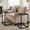Ebonized Oak and Black, variant on LEDREM Slim C‑Shaped Side Table, Slide Under Sofa & Bed, Stable Steel Frame, 26.2” Height, Compact Space-Saving Bedside Table