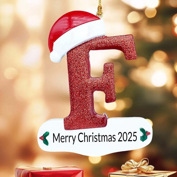 Adornos navideños, adornos navideños, regalos navideños, 26 letras, decoración para árbol de Navidad, adornos colgantes para árbol de Navidad, adornos navideños personalizados, decoración navideña, de