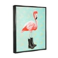 thumbnail image 3 of Stupell Industries Stylish Pink Flamingo Black Boots Geometric Pattern Graphic Art Jet Black Floating Framed Canvas Print Wall Art, Design by Amelie Legault, 3 of 5