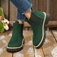 thumbnail image 2 of Rokment Womens Platform Chunky Chelsea Boots Fall Winter Fashion Suede Round Toe Non Slip Slip-On Short Ankle Booties Green Size 9, 2 of 6