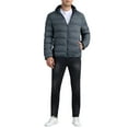 thumbnail image 2 of INSPIRE CHIC Outdoor Coat for Men's Winter Puffer Down Packable Full-Zip Padding Hood Jacket XL Grey, 2 of 6