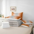 thumbnail image 4 of Grey and Orange Watercolor Full Comforter Set 7-Piece Wave Stripe and Dots Bedding Comforter Sets, Geometric Aesthetic Bed in a Bag Ombre Gradient Bedding Set, Modern Abstract Line Bed Sheets Set, 4 of 4