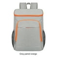 thumbnail image 2 of Greeniant Mochila de almuerzo con aislamiento a prueba de fugas, tela Oxford de primera calidad, bolsa de almuerzo con aislamiento a prueba de Mochilas de mochilero gris naranja, 2 of 6