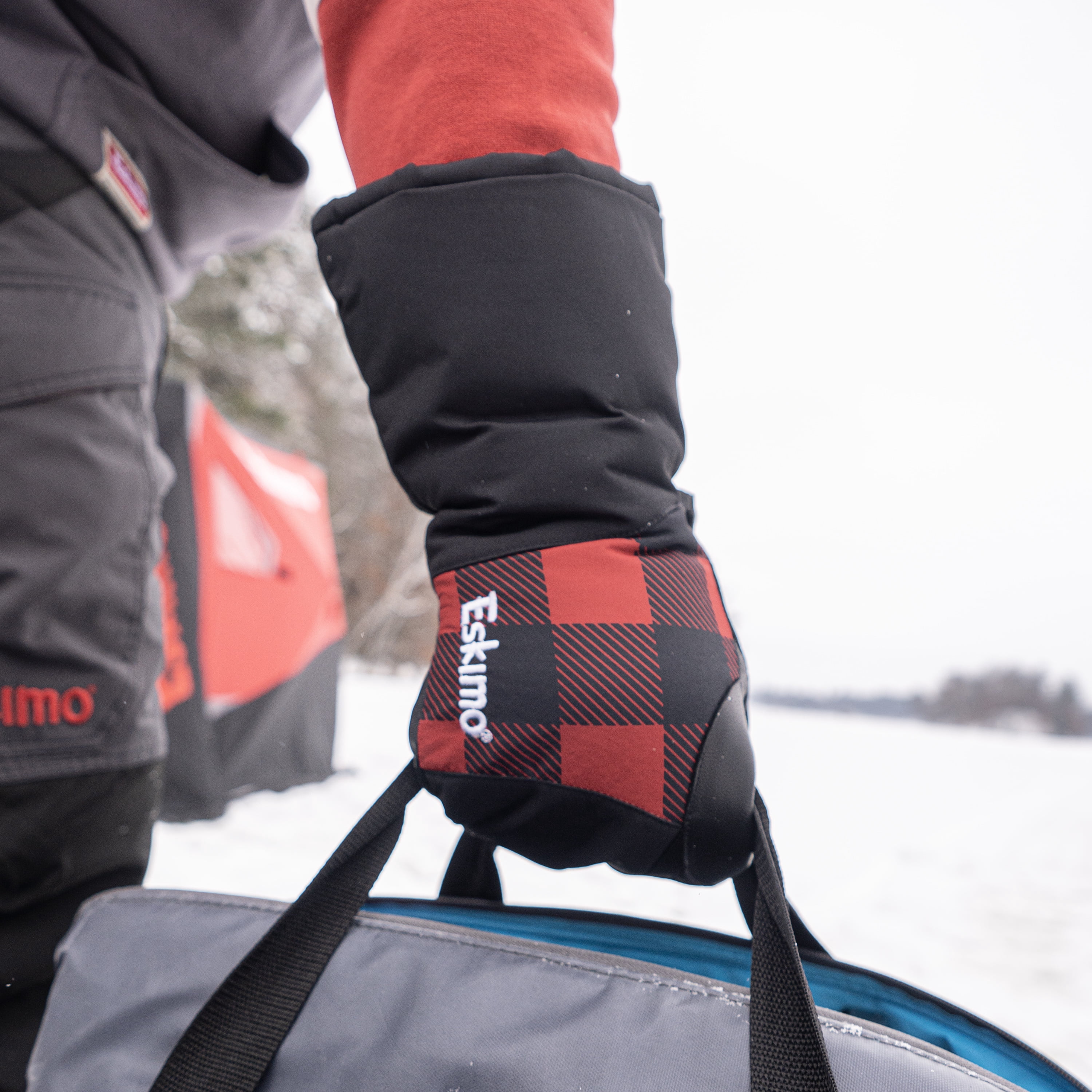 Eskimo 41591 Keeper™ Mitt with Liner Glove, Gloves, Unisex, Black/Plaid, X-Large/XX-Large