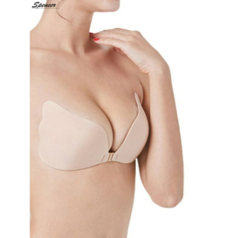 LMSXCT Adhesive Bra Womens Plus Size Strapless Sticky Invisible Push up  Silicone Bra for Backless Dress with Nipple Covers Beige at  Women's  Clothing store
