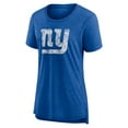thumbnail image 2 of Women's Heather Royal New York Giants Throwback Team Logo Tri-Blend T-Shirt, 2 of 3