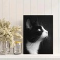 thumbnail image 2 of Black White Cat Portrait Canvas Wall Art Print, Living Room Bedroom Cafe Interior Decor, 2 of 8