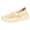 Beige, variant on Women's Mesh Slip on Sneakers Color Blocked Striped Lightweight Low Top Platform Knitting Loafers Breathable Non Slip Work Shoes Black Size 6.5