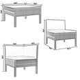 thumbnail image 5 of Outdoor 3pc Patio Sofa Set with Table, Dark Gray Cushions, Poly Rattan, 5 of 7