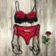 thumbnail image 4 of Gibobby Conjunto ropa interior mujer Sexy sin Lencería de Encaje para Mujer Anillo de Pijama Sexy Sexy Lencería Íntimos de una Pieza Plus Size Mujeres lencería(Rojo, G), 4 of 5