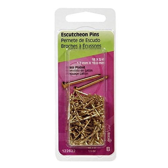 Hillman 5165063 0.75 in. x 18 Bras Plated Escutcheon Pin