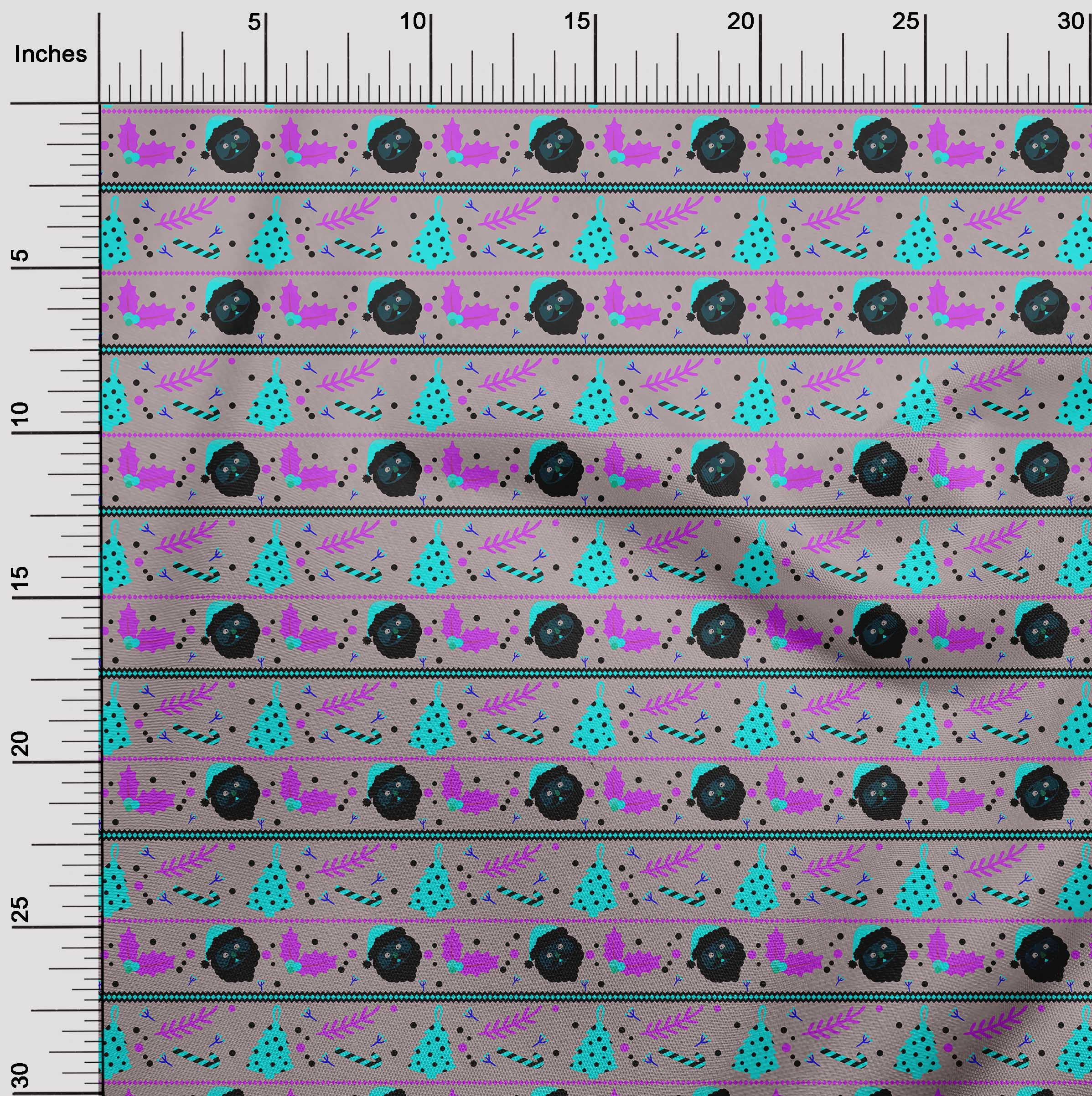 oneOone Cotton Jersey Black Fabric Merry Christmas Fabric For Sewing Printed Craft Fabric By The Yard 58 Inch Wide - SP