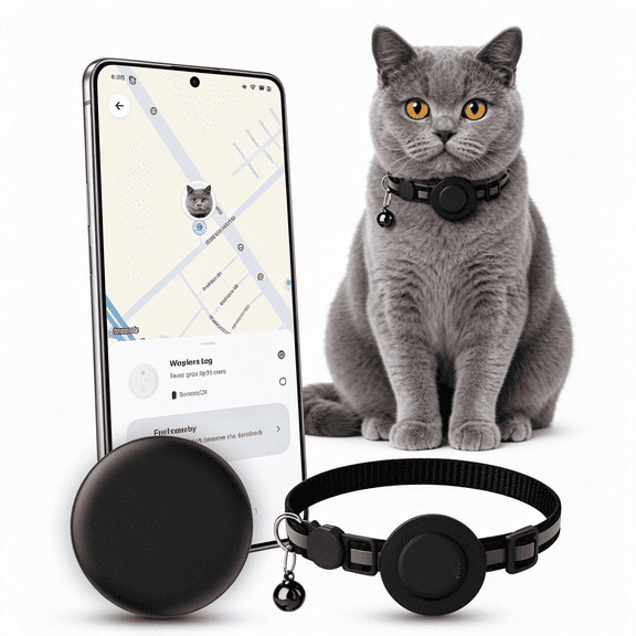 GJX Gps Cat Tracker Collar for Android,Works with Find Hub,No Monthly Fee,Pet Tracking Tag for Cats with Lightweight Collar Included,Cat Gps Tracker for Indoor &Amp; Outdoor Cats