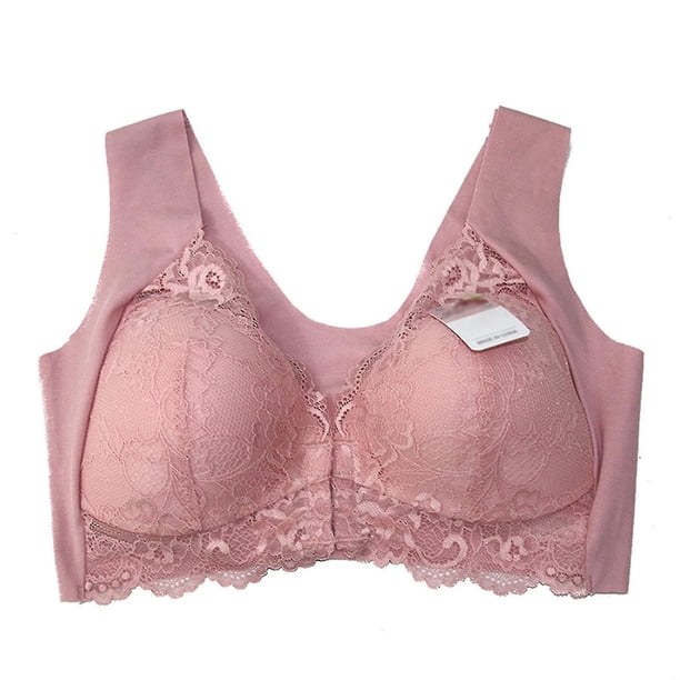 Front Closure Bra With Floral Lace Lift Stretch 5d Shaping Seamless Bra Push Up Full Coverage Underwear For Big Cup zhangyuxiang LED